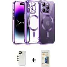 BUTİMAR'S iPhone 13 Pro Max Nova Işık Özel Seri - Siyah 6d Mat Seramik Hayalet Nano Ekran Koruyucu + Gold Shine Kamera Lens