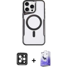 BUTİMAR'S iPhone 15 Pro Max Yadigar Klasik Özel Seri - Siyah Bilvis 5in1 5d Magic Hayalet Cam Ekran Koruyucu + Siyah Pvd Metal Kamera Lens
