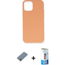 BUTİMAR'S iPhone 12 Pro Max Ahenk Serisi - Siyah 5d Eko Cam Ekran Koruyucu + Gümüş Metal Kamera Lens Koruma Cam