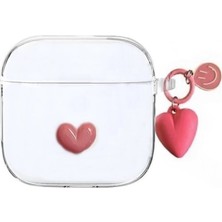 Adige Samsung Galaxy Buds 3 Fe Kılıf Silikon Şeffaf Figürlü Gülen Surat Kalp