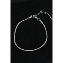 Ayışığı 316L Çelik Oval Italyan Model Gümüş Renk Erkek Bileklik
