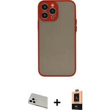 BUTİMAR'S iPhone 13 Pro Max Ahenk Çizgi Serisi - Şeffaf Maxco Cam Ekran Koruyucu + Beyaz Rainbow Kamera Lens Koruma Cam