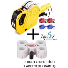 akraz art design  etiket makinesi+6 adet yedek beyaz tanex etiket+1 adet yedek kartuş sekiz hane