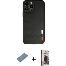 BUTİMAR'S iPhone 13 Pro Max Doruk Asil Koleksiyonu - Siyah Bilvis Hayalet Cam Ekran Koruyucu + Mor Metal Kamera Lens Koruma Cam