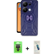 BUTİMAR'S Redmi Note 13 Pro 4g Nova Yansıma Prime - Şeffaf Pasifik Cam Ekran Koruyucu + Siyah Raze Metal Kamera Lens