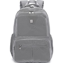 Smart Bags Smart Su Geçirmez  Çift Gözlü Büyük Boy Ortaokul ve Lise Sırt Okul Çantası Gri