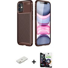 BUTİMAR'S iPhone 12 Mini Eksen Form Prime - Şeffaf Temperli Cam Ekran Koruyucu + Turuncu Renkli Kamera Lens Koruma Cam
