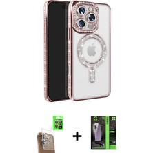 BUTİMAR'S iPhone 16 Pro Max Zirve Doku Prime - Şeffaf 360 Full Body Arka Koruyucu + Çöl Titanyum Raze Metal Kamera Lens