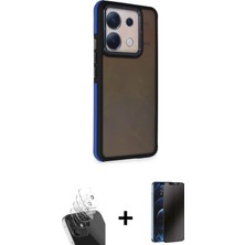 BUTİMAR'S Redmi Note 13 Pro 5g Eksen Işık - Siyah 3D Antistatik Hayalet Cam Ekran Koruyucu + Şeffaf Kamera Lens Koruma Cam