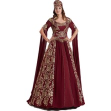 Ceyyiz 5 Parça Bindallı Şifon Desenli Kına Elbisesi Sarmaşık