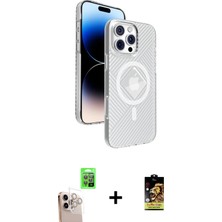 BUTİMAR'S iPhone 16 Pro Max Nova Modern Prime - Siyah Buffer Cam Ekran Koruyucu + Natural Grey Raze Metal Kamera Lens