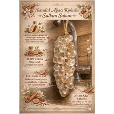 El Yapımı Altın Varak Detaylı Sandal Ağacı Kokulu Musluk Salkım Sabunu