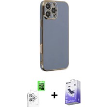 BUTİMAR'S iPhone 16 Pro Max Yankı Serisi - Siyah Bilvis 5in1 5d Magic Hayalet Cam Ekran Koruyucu + Beyaz Raze Metal Kamera Lens