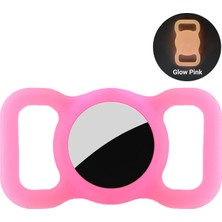 CaseOnn Apple Airtag Kılıf Evcil Hayvan Için Boyun Tasma Aparatı Parlayan Neon Pembe