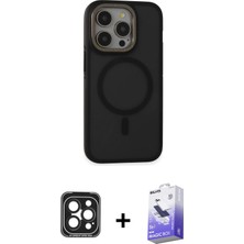 BUTİMAR'S iPhone 15 Pro Max Ahenk Form Serisi - Siyah Bilvis 5in1 5d Magic Hayalet Cam Ekran Koruyucu + Siyah Pvd Metal Kamera Lens