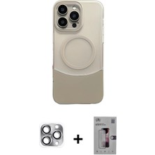 BUTİMAR'S iPhone 16 Pro Max Kozmos Form Özel Seri - Siyah Bilvis 3D Mat Cam Ekran Koruyucu + Gri Pers Alüminyum Kamera Lens
