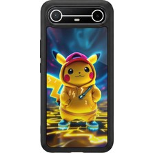 Aksel Kılıf Tecno Spark Slim 5g Uyumlu Baskılı, Mat Siyah,yumuşak Silikon, Koruyucu,şok Emici Kapak,kılıf