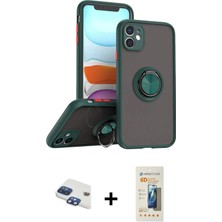 BUTİMAR'S iPhone 11 Yörünge Çizgi - Siyah 6d Mat Seramik Hayalet Nano Ekran Koruyucu + Lacivert Pers Alüminyum Kamera Lens