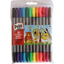 Kitabevimden Pritt Keçeli Boya Kalemi Çift Uçlu 12 Renk 1687977