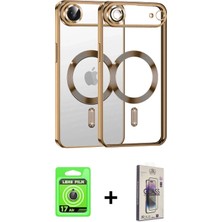 BUTİMAR'S iPhone 17 Air Nova Işık Özel Seri - Siyah Bilvis 3D Cam Ekran Koruyucu + Gold Raze Metal Kamera Lens