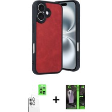 BUTİMAR'S iPhone 16 Kıvılcım Işık Serisi - Şeffaf 360 Full Body Arka Koruyucu + Beyaz Raze Metal Kamera Lens