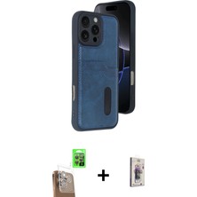 BUTİMAR'S iPhone 16 Pro Yörünge Işık Serisi - Siyah Bilvis 3D Cam Ekran Koruyucu + Çöl Titanyum Raze Metal Kamera Lens