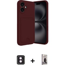 BUTİMAR'S iPhone 16 Vadi Çizgi Prime - Siyah Bilvis Hayalet Cam Ekran Koruyucu + Pembe Pvd Metal Kamera Lens