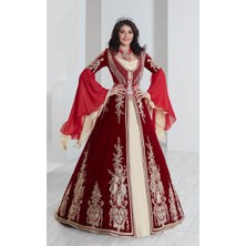 Ceyyiz Bindallı Kına Elbisesi 5 Parça 20-167 Kırmızı