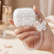 Caseonn Xiaomi Redmi Buds 8 Lite Kılıf Figürlü 3D Kelebek Şeffaf