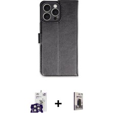 BUTİMAR'S iPhone 16 Pro Max Siluet Işık Serisi - Siyah Bilvis Hayalet Cam Ekran Koruyucu + Titanyum Gri Bilvis Titan Kamera Lens