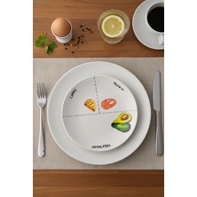 Grandora Dengeli Beslenme Diyet Tabağı (27CM) Porsiyon Kontrol Servis Tabak – Sağlıklı Beslenme Sunum Tabağı