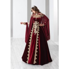 Ceyyiz Bindallı Kına Elbisesi 5 Parça 20-113 Bordo