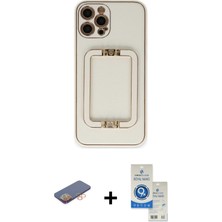 BUTİMAR'S iPhone 12 Pro Max Kozmos Minimal Prime - Şeffaf Royal Nano Ekran Koruyucu + Turuncu Renkli Kamera Lens Koruma Cam