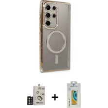 BUTİMAR'S Galaxy S24 Ultra Zirve Doku Prime - Siyah Polymer Nano Ekran Koruyucu + Gold Bilvis Titan Kamera Lens