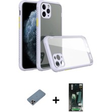 BUTİMAR'S iPhone 11 Pro Max Nova Asil Özel Seri - Siyah 360 Mat Full Body Arka Koruyucu + Gökkuşağı Shine Kamera Lens Koruma Cam