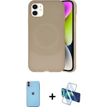 BUTİMAR'S iPhone 11 Ufuk Serisi - Siyah 3D Antistatik Seramik Nano Ekran Koruyucu + Turuncu Neon Fosforlu Kamera Lens