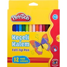 Kitabevimden Play-Doh Keçeli Kalem Karton Kutu 5 mm 12 Renk PLAY-KE007