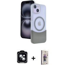 BUTİMAR'S iPhone 14 Kozmos Form Özel Seri - Siyah Bilvis 3D Cam Ekran Koruyucu + Mavi Pvd Metal Kamera Lens