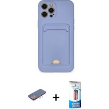 BUTİMAR'S iPhone 12 Pro Max Vadi Çizgi Prime - Siyah 5d Eko Cam Ekran Koruyucu + Pembe Renkli Kamera Lens Koruma Cam