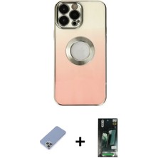 BUTİMAR'S iPhone 13 Pro Kutup Yansıma Özel Seri - Şeffaf 360 Full Body Arka Koruyucu + Koyu Yeşil Metal Kamera Lens Koruma Cam