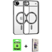 BUTİMAR'S iPhone 17 Air Nova Işık Özel Seri - Siyah Bilvis 3D Cam Ekran Koruyucu + Gold Raze Metal Kamera Lens
