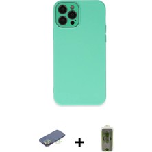 BUTİMAR'S iPhone 12 Pro Max Çekirdek Modern Serisi - Siyah Joko Magic 5d Hayalet Cam + Yeşil Renkli Kamera Lens Koruma Cam