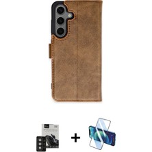 BUTİMAR'S Galaxy S24 Siluet Işık Serisi - Siyah 3D Antistatik Cam Ekran Koruyucu + Titan Gri Pvd Metal Kamera Lens