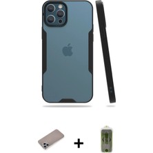 BUTİMAR'S iPhone 12 Pro Max Atlas Asil Serisi - Siyah Joko Magic 5d Hayalet Cam + Sierra Blue Shine Kamera Lens Koruma Cam