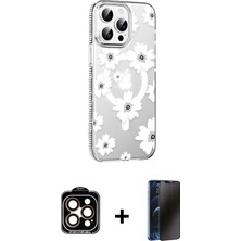 BUTİMAR'S iPhone 15 Pro Max Yörünge Işık Prime - Siyah 3D Antistatik Hayalet Cam Ekran Koruyucu + Turuncu Pvd Metal Kamera Lens