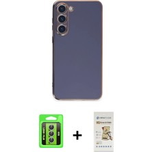 BUTİMAR'S Galaxy S23 Yankı Serisi - Siyah Mat Seramik Nano Ekran Koruyucu + Gümüş Raze Metal Kamera Lens