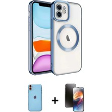 BUTİMAR'S iPhone 11 Nova Işık Özel Seri - Siyah 3D Antistatik Mat Seramik Nano Ekran Koruyucu + Turuncu Neon Fosforlu Kamera Lens