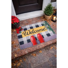 Madame Queen Kapı Önü Paspası 60X40 cm Kaydırmaz Tabanlı Yıkanabilir - Welcome - Hoşgeldiniz Temalı