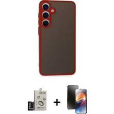 BUTİMAR'S Galaxy S24 Ahenk Çizgi Serisi - Siyah 3D Antistatik Mat Seramik Nano Ekran Koruyucu + Derin Mor Bilvis Titan Kamera Lens
