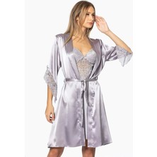 Pierre Cardin Midi Dantel Sabahlık Gecelik Set 4240 Royal
